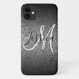 Silver Black Glitzer Ombre Personalisiert Case-Mate iPhone Hülle