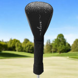 Silver Black Glitzer Script Monogram Girenname Golf Headcover<br><div class="desc">Silver und Black Sparkle Glitzer Script Monogram Name Golf Driver Cover. Das macht den perfekten 16 Geburtstag,  Hochzeit,  Brautparty,  Jubiläum,  Babydusche oder Junggeselinnen-Abschied Geschenk für jemanden,  der Lieben glamourösen Luxus und schicke Stile.</div>