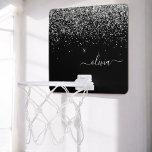 Silver Black Glitzer Script Monogram Girenname Mini Basketball Netz<br><div class="desc">Schwarz und Silber Imitate Foil Metallic Sparkle Glitzer Monogram Name Mini Basketball Hoop. Das macht den perfekten 16 Geburtstag,  Hochzeit,  Brautparty,  Jubiläum,  Babydusche oder Junggeselinnen-Abschied Geschenk für jemanden,  der Lieben glamourösen Luxus und schicke Stile.</div>