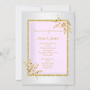 Silver Black Gold Blatt ELEGANT CLASSY WEDY Einladung