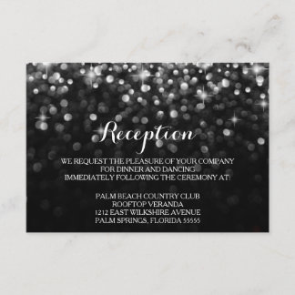 Silver Black Hollywood Glitz Glam Empfang Card Begleitkarte