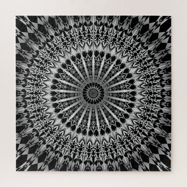 Silver Black Mandala Puzzle (Vertikal)