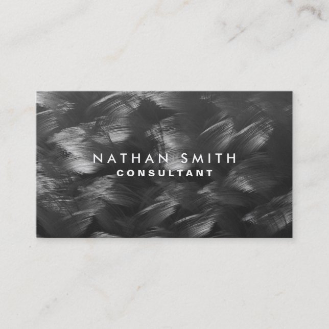 Silver Black Metal Beruflich Business Card Visitenkarte (Vorderseite)