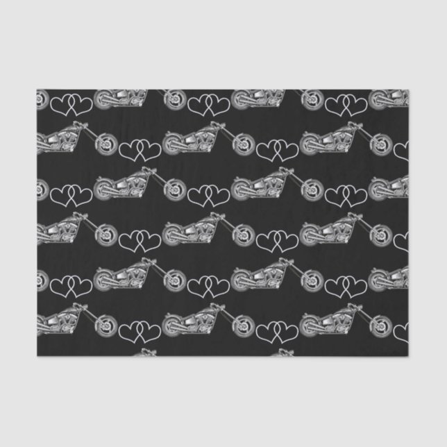 Silver Black Motorrad Biker Custom Seidenpapier (Vorderseite)