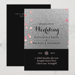Silver Black Pink Rosegold Confetti Wedding