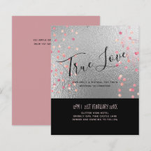 Silver Black Pink Rosegold Confetti Wedding