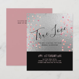 Silver Black Pink Rosegold Confetti Wedding