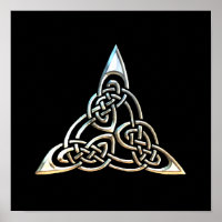 Silver Black Triangle Spirals keltische Knoten Des