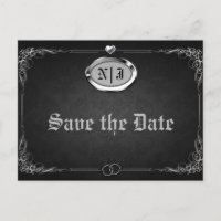 Silver Black Vintag Gothic Wedding Save the Date