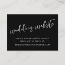 Silver Black Wedding Website & Save the Date Card