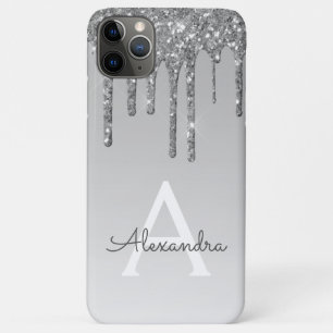 Silver Bling Luxury Sparkle Glitzer Monogram Case-Mate iPhone Hülle