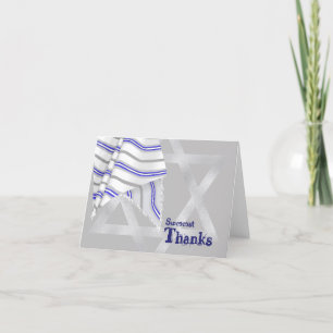 Silver & Blue Bar Mitzvah Dankbarkeit Karte