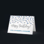 Silver Blue Confetti Daughter Geburtstagskarte Karte<br><div class="desc">Geburtstagskarte für Tochter mit silber und blauen modernen Glitzer Konfetti Muster. Bitte beachten Sie,  dass Glitzer-Effekt nur fotografische Wirkung ist.</div>