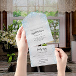 Silver Blue Geburtstag uAwg All In One Einladung<br><div class="desc">Ein Imitat silber aussehender Hintergrund,  mit blauen Imitaten Glitzer Glitzern im Inneren. Personalisieren und hinzufügen von Namen,  Party-Details,  UAWG,  Rücksendeadresse und Namen.</div>