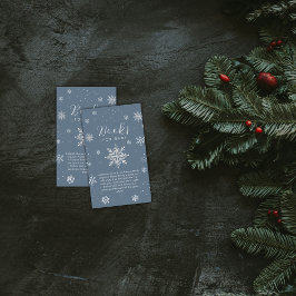 Silver Blue Magical Snowflake Books Baby Shower Begleitkarte