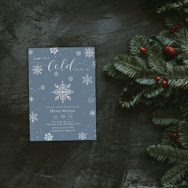 Silver Blue Magical Winter Snowflake Baby Shower Einladung