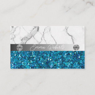 Silver Blue Marbour Diamond Coach Business Card Visitenkarte