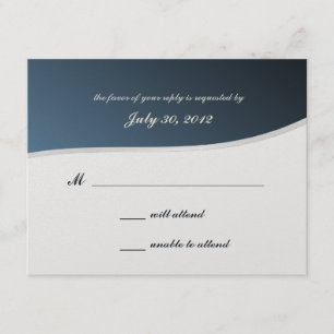 Silver Blue Music Bar Mitzvah/ Response Card RSVP Karte