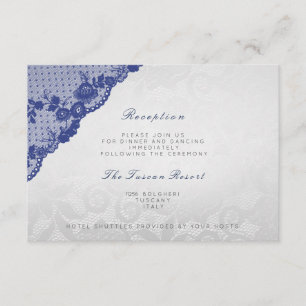 Silver Blue Navy Lace Vip Hochzeitsempfang Einladung