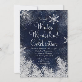Silver Blue Snowflake Corporate Winter Wunderland Einladung