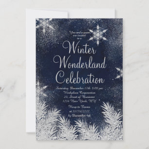 Silver Blue Snowflake Corporate Winter Wunderland Einladung