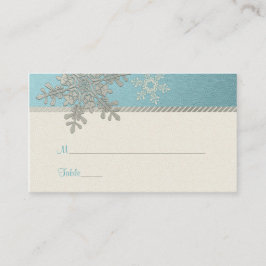 Silver Blue Snowflake Winter Hochzeiten Platzkarte