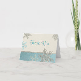 Silver Blue Snowflake Winter Wedding Danke