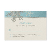 Silver Blue Snowflake Winter Wedding Repair Card