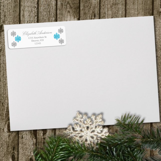 Silver Blue Snowflake Winterlabel (Von Creator hochgeladen)