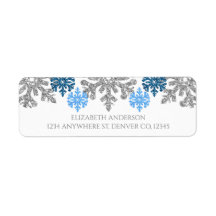 Silver Blue Snowflakes Winter Wedding
