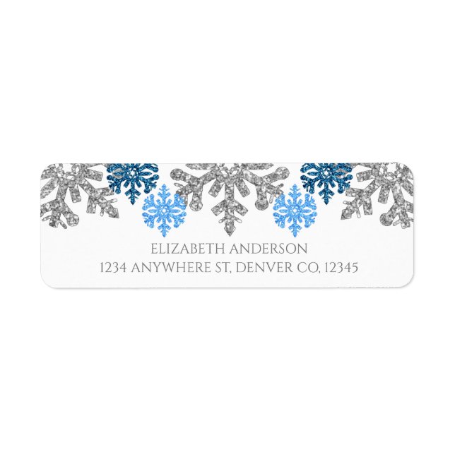 Silver Blue Snowflakes Winter Wedding (Vorne)