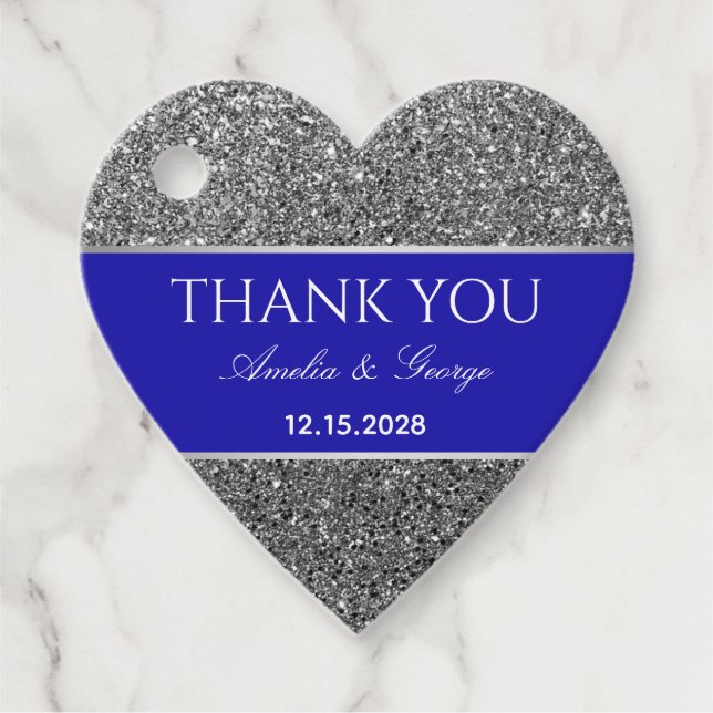 Silver Blue Vielen Dank Geschenkanhänger (Vorderseite)