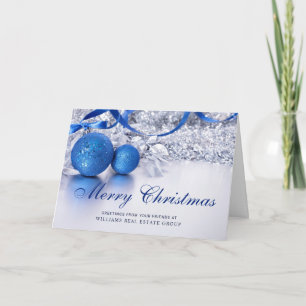 Silver Blue Weihnachtsschmuck Corporate Gruß Feiertagskarte