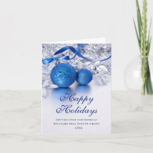 Silver Blue Weihnachtsschmuck Corporate Gruß Feiertagskarte