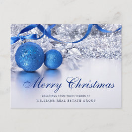 Silver Blue Weihnachtsschmuck Corporate Gruß Feiertagspostkarte