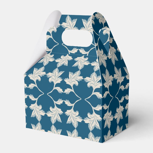 Silver Blue Winding Blätter Geschenkschachtel (Vorderseite)