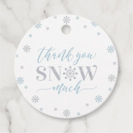 Silver & Blue Winter Wonderland Party Vielen Dank Geschenkanhänger