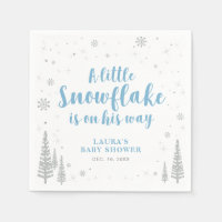 Silver & Blue Winter Wonderland Snow Baby Dusche