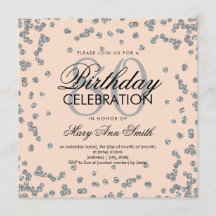 Silver Blush Pink 80. Geburtstag Glitzer Confetti