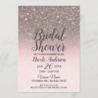 Silver & Blush Pink Glitzer Sparkone Brautparty