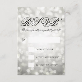 Silver Bokeh Lights Elegante Wedding UAWG RSVP Karte
