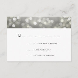 Silver Bokeh Lights Elegante Wedding UAWG RSVP Karte