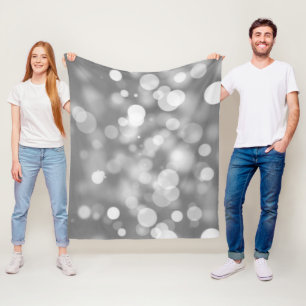 Silver Bokeh Party Lights Fleecedecke