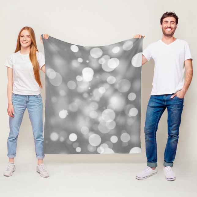 Silver Bokeh Party Lights Fleecedecke (Beispiel)