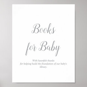 Silver Books for Baby Shooting Sign Poster