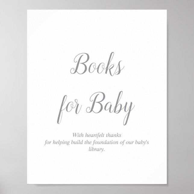 Silver Books for Baby Shooting Sign Poster (Vorne)