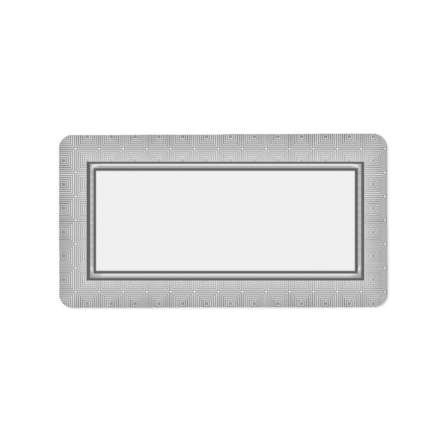 Silver Border Frame Blank Address Labels Adressaufkleber (Vorne)