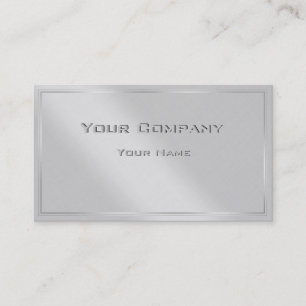 Silver Border Minimal Corporate Business Card Visitenkarte