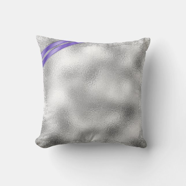 Silver Brocade Fünfzehnter Geburtstag Lila ID382 Kissen (Vorderseite)