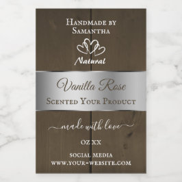 Silver Brown Wood Grain Packing Labels Lebensmitteletikett